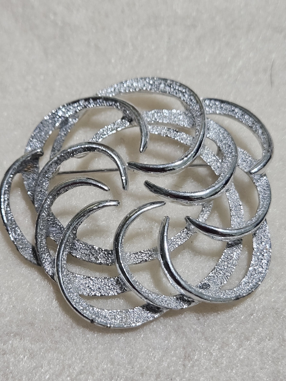 Sarah Coventry Silver-Tone Spiral Floral Brooch